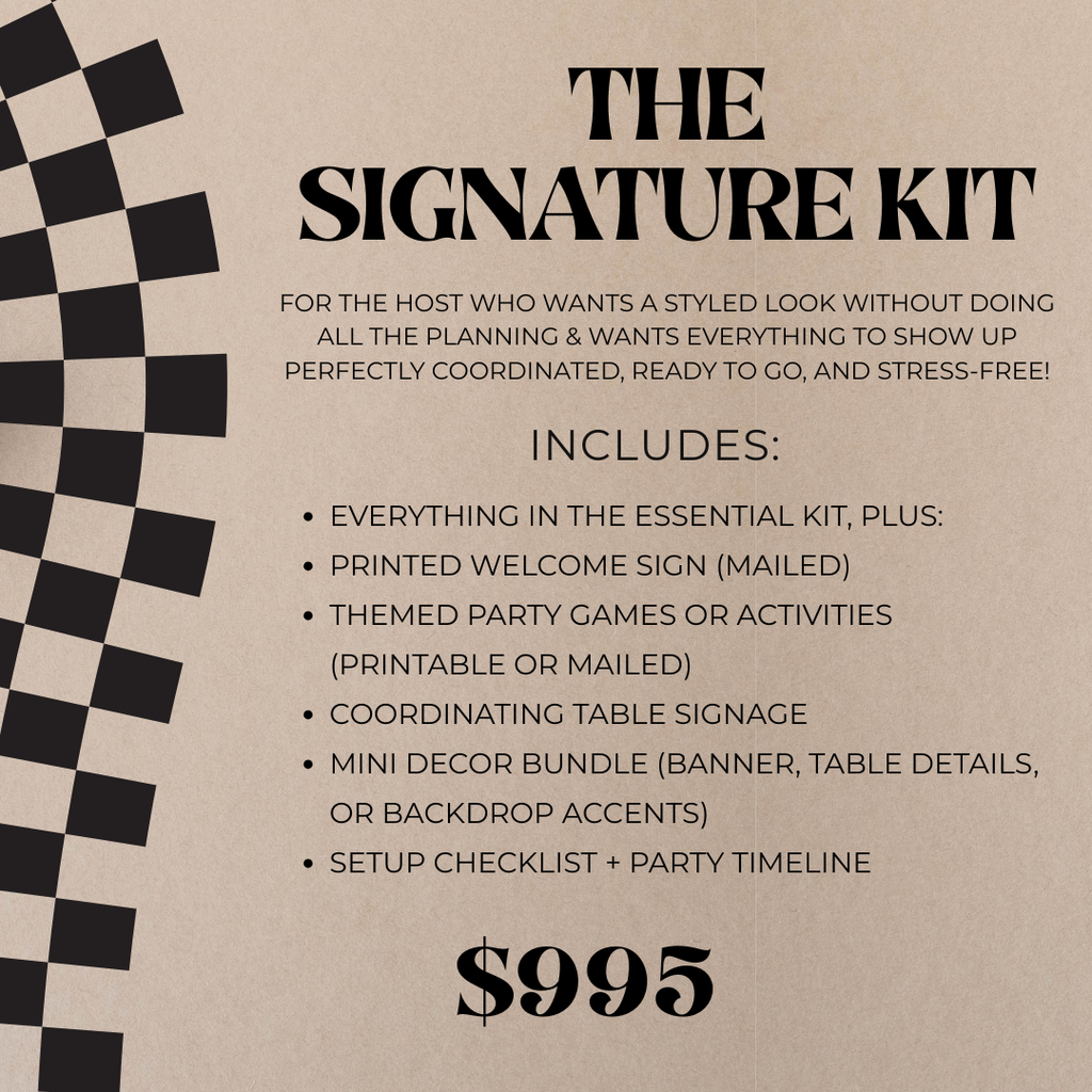 The Checkered Club™ Baby Shower — Signature Party Package